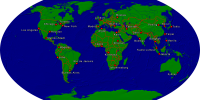 Welt (Typ 2) Städte + Grenzen 4000x2000